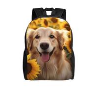 FodPand dusky rose Travel Backpack for Women Men 15.6 inch Laptop Backpack Waterproof Work Business Daypack, Dog and Sunflower, One Size, Travel Backpacks