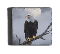 FodPand Eagle Full Moon Wallet for Men Women, PU Leather Slim Card Holder with 8 Card Slots, Minimalist Bifold Wallet Front Pocket Wallets Stylish Purse for Travel Gift