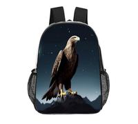 FodPand Eagle Under The Stars 17 Inch Clear Backpack Large Heavy Duty, Clear Bag for Stadium Events, See Through Backpack Transparent PVC Or Work, Sporting Events And Gym