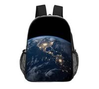 FodPand Earth from The Outer Space 17 Inch Clear Backpack Large Heavy Duty, Clear Bag for Stadium Events, See Through Backpack Transparent PVC Or Work, Sporting Events And Gym