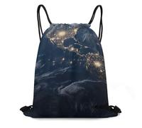 FodPand Earth from The Outer Space Drawstring Backpack Sports Gym Bags Large Cinch Storage Sack for Travelling And Everyday Use
