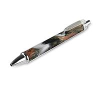 FodPand Earth Tones And Waves Ballpoint Pens Fine Point Smooth Writing Pen Retractable Ball Point Pens 0.5mm Black Ink Pen Office Supplies Gifts for Men Women 1 PCS