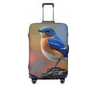 FodPand Eastern Bluebird Travel Luggage Cover Elastic Suitcase Cover Protector Anti-Scratch Luggage Protector Universal Washable Travel Sleeve Baggage Case Fits 18-32 Inch Suitcase, Black, L