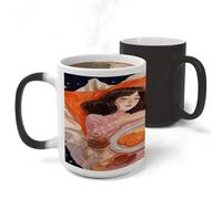 FodPand Eating in A Dream 11 Oz Coffee Mug Tea Cup Novelty Ceramic Magic Mug for Women with Handle, Ideal for Daily Use Or Special Occasions