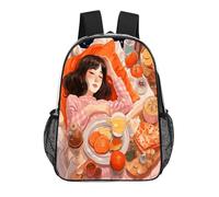 FodPand Eating in A Dream 17 Inch Clear Backpack Large Heavy Duty, Clear Bag for Stadium Events, See Through Backpack Transparent PVC Or Work, Sporting Events And Gym