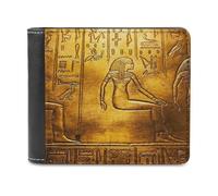 FODPAND Egypt Hieroglyphics Leather Wallet Extra Capacity Bifold Wallet Slim Minimalist Front Pocket Wallets Credit Card Holder