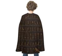 FodPand Egyptian Hieroglyph Halloween Cloak Reversible Renaissance Cape Medieval Costume for Cosplay Themed Party Dress Up