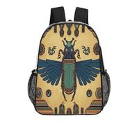 FodPand Egyptian Scarab 17 Inch Clear Backpack Large Heavy Duty, Clear Bag for Stadium Events, See Through Backpack Transparent PVC Or Work, Sporting Events And Gym