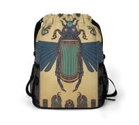 FodPand Egyptian Scarab Gym Bag Backpack Drawstring Backpack | String Bags for Women Men Backpack with Shoes Compartment for Sports Gym Travel Swimming Beach