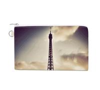 FodPand Eiffel Tower Love Paris Wallet for Women Men, Coin Purse Compact, Card Holder Multi-Purpose for Coins, Cosmetics, Invoice