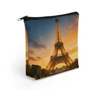 FodPand Eiffel Tower Makeup Bag with Sturdy Zipper，Linen Material Storage Bag,Large Capacity And Multi-Purpose Cosmetic Bag for Daily Life, Travel, Outings, Business Trips And Other Occasions