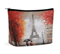 FodPand Eiffel Tower Paris Painting Makeup Bag for Women, Toiletry Bag Portable PU, Cosmetic Bag Travel Essentials Toiletries Accessories