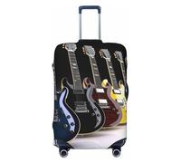FodPand electric guitar Luggage Covers for Suitcase Tsa Approved, Stretchable & Washable Travel Suitcase Cover Protector Anti-Scratch Baggage Cover Trolley Case Sleeve Fit 18-32 Inch Luggage, Black, S
