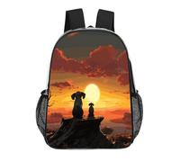 FodPand Elephant And Dog Watch The Sunset 17 Inch Clear Backpack Large Heavy Duty, Clear Bag for Stadium Events, See Through Backpack Transparent PVC Or Work, Sporting Events And Gym