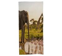 FodPand Elephant, Flamingo, Giraffe Bath Towel, Highly Absorbent & Quick Drying Beach Towel, Compact & Lightweight Pool Towel for Bathroom, Beach, Pool, Gym, Spa, and Hotel Use