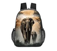 FodPand Elephant in The Fog 17 Inch Clear Backpack Large Heavy Duty, Clear Bag for Stadium Events, See Through Backpack Transparent PVC Or Work, Sporting Events And Gym