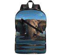 FodPand Elephant Is Sitting in The Water Laptop Backpack for Travel Backpack Large with 2 Compartments,Computer Bag for Men/Women
