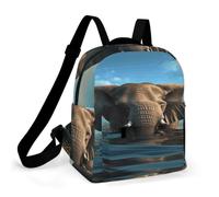 FodPand Elephant Is Sitting in The Water Travel Backpack Daypack Laptop Bag