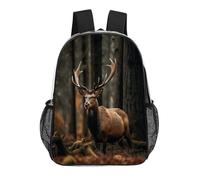 FodPand Elk in The Grove 17 Inch Clear Backpack Large Heavy Duty, Clear Bag for Stadium Events, See Through Backpack Transparent PVC Or Work, Sporting Events And Gym