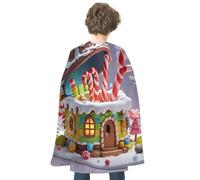 FodPand Emerging Candy Canes Halloween Cloak Reversible Renaissance Cape Medieval Costume for Cosplay Themed Party Dress Up