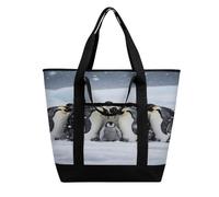 FodPand Emperor Penguin Huddle Insulated Cooler Bag Reusable Grocery Tote Bags Transport Large Lunch Purser for Work Picnic Hiking