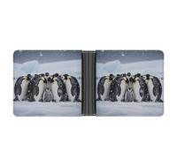 FodPand Emperor Penguin Huddle Wallet for Men Leather Bifold Wallet Front Pocket Wallets Card Holder Wallets Money Clip