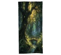 FodPand Enchanted Forest Bath Towel, Highly Absorbent & Quick Drying Beach Towel, Compact & Lightweight Pool Towel for Bathroom, Beach, Pool, Gym, Spa, and Hotel Use