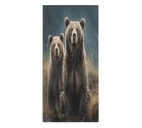FodPand Encounter Animal Bear Microfiber Towels, Decorative Bath Towel Soft & Lightweight, Hand Towels Multipurpose Use for Bathroom, Pool, Gym, Spa, and Hotel Use