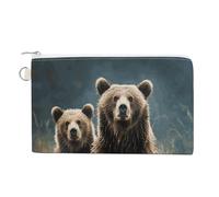 FodPand Encounter Animal Bear Wallet for Women Men, Coin Purse Compact, Card Holder Multi-Purpose for Coins, Cosmetics, Invoice