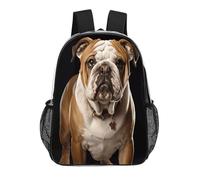 FodPand English-Bulldog 17 Inch Clear Backpack Large Heavy Duty, Clear Bag for Stadium Events, See Through Backpack Transparent PVC Or Work, Sporting Events And Gym