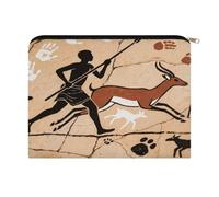 FodPand Ethnic Tribe Travel Makeup Bag, Aesthetic Portable Cosmetic Bags with Zipper, Makeup Pouch, Cute Travel Toiletry Bag Skincare Bags for Women