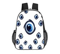 FodPand Evil Eyes 17 Inch Clear Backpack Large Heavy Duty, Clear Bag for Stadium Events, See Through Backpack Transparent PVC Or Work, Sporting Events And Gym