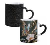 FodPand Fairy Orchid Dew Color Changing Mugs Heat Sensitive Ceramic Coffee Mugs Funny Temperature Changing Mug Novelty Magic Cup Gift for Coffee Lover 11 Oz