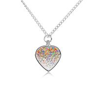 FodPand Falling Confetti Urn Necklace for Ashes Personalized Pet Cremation Jewelry Dogs Cats Remembrance Jewelry Heart Shaped Urn Pendant for Puppy Pet Memorial Keepsake Jewelry