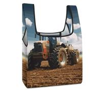 FodPand Fantasy Farm Tractor Reusable Grocery Bags Tote Bags