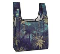 FodPand Fantasy Palm Tree Jungle Reusable Grocery Bags Tote Bags