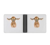 FodPand Farm Animal Goat Wallet Slim Minimalist Men Wallet Durable Portable Bifold Purse PU Passcase