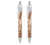 FodPand Fennec Fox Digging Ballpoint Pens Fine Point Smooth Writing Pen Retractable Ball Point Pens 0.5mm Black Ink Pen Office Supplies Gifts for Men Women 2 PCS