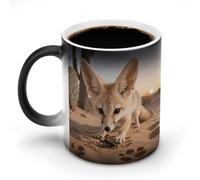 FodPand Fennec Fox Digging Color Changing Mugs Funny Heat Sensitive Ceramic Coffee Mugs Temperature Changing Mug Novelty Magic Cup Gift for Coffee Lover 11 Oz