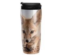 FodPand Fennec Fox Digging Insulated Travel Tumbler Reusable Leakproof Coffee Cup with Lid Double Wall Spill Proof Plastic Coffee Mug for Iced/Hot Drink Mug BPA-Free 12 Oz for Women Men Gift