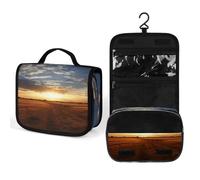 FodPand Field Sunrise Toiletry Bag with Hanging Hook, Makeup Bag for Women Men, Cosmetic Bag with Zipper Pocket And Handle