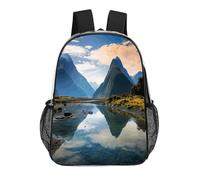 FodPand Fiordland National Park 17 Inch Clear Backpack Large Heavy Duty, Clear Bag for Stadium Events, See Through Backpack Transparent PVC Or Work, Sporting Events And Gym