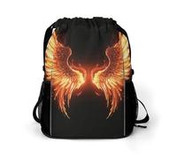 FodPand Fire Angle Wings Gym Bag Backpack Drawstring Backpack