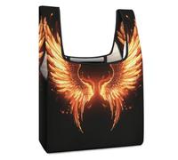 FodPand Fire Angle Wings Reusable Grocery Bags Tote Bags