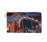 FodPand Fire Truck Wallet for Women Men, Coin Purse Compact, Card Holder Multi-Purpose for Coins, Cosmetics, Invoice