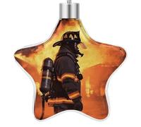FodPand Firefighter Fireman FlamePendant Christmas Necklace Christmas Tree Ornaments Beautiful Pendant for Automobile, Indoor, Window, Santa Claus, Thanksgiving Xmas Party Gifts