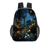 FodPand Fireflies 17 Inch Clear Backpack Large Heavy Duty, Clear Bag for Stadium Events, See Through Backpack Transparent PVC Or Work, Sporting Events And Gym