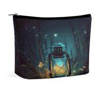 FodPand Fireflies And Lantern Makeup Bag for Women, Toiletry Bag Portable PU, Cosmetic Bag Travel Essentials Toiletries Accessories