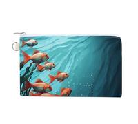 FodPand Fish Aquarium Wallet for Women Men, Coin Purse Compact, Card Holder Multi-Purpose for Coins, Cosmetics, Invoice