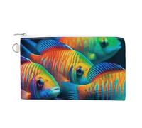 FodPand Fish Swimming Together Wallet for Women Men, Coin Purse Compact, Card Holder Multi-Purpose for Coins, Cosmetics, Invoice